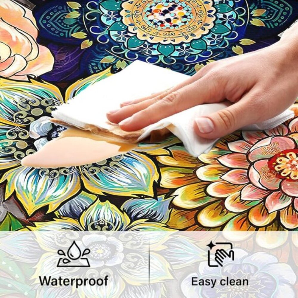 New 2PCS Floral Kitchen Rugs, Non-Slip Cushioned Anti-Fatigue Floor Mats - Picture 7 of 8
